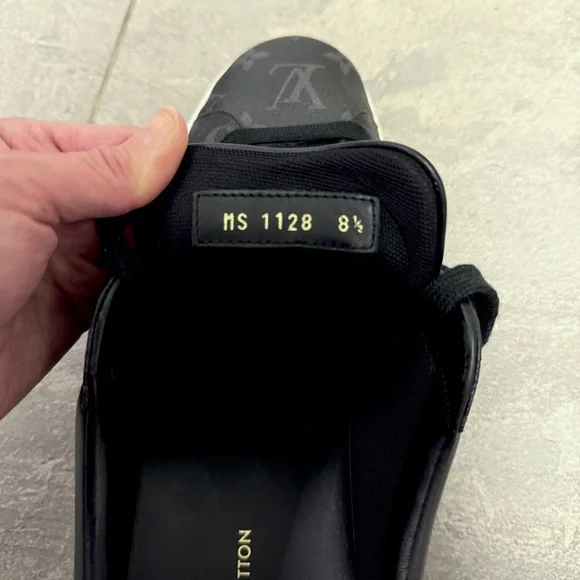 Louis Vuitton Monogram Eclipse Black Low Top Luxembourg Sneakers Trainers US9.5 - Picture 9 of 11